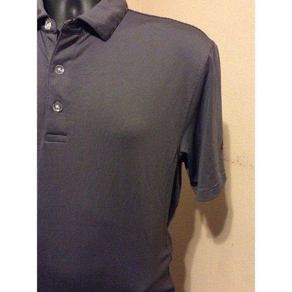 Callaway Opti-Dri Mens Black Grey Striped Short Sleeve Golf Polo Shirt Medium M - Picture 5 of 10